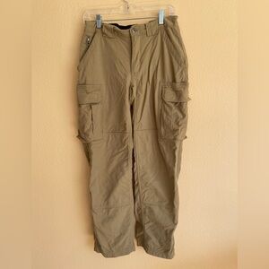 Women’s Duluth Trading Company Pants Dark Khaki Cargo Pockets, Size Medium